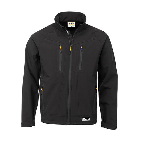 JCB Trade II Black Lightweight Soft Shell Breathable Waterproof Jacket Coat