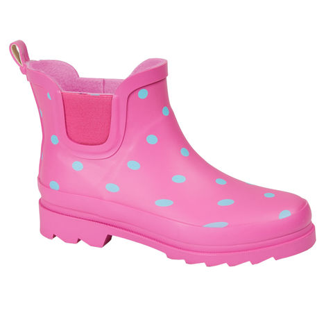 LJ&R Borrowdale Ladies Pink PVC Ankle Wellington Boots Festival Short Wellies