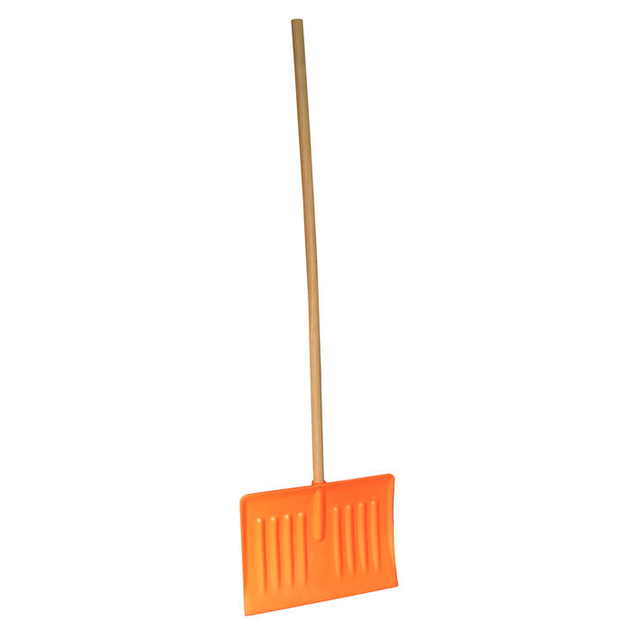 Plastic Snow Scooper Scoop Shovel Mucking Out Spade & 1.2m Wooden Handle 