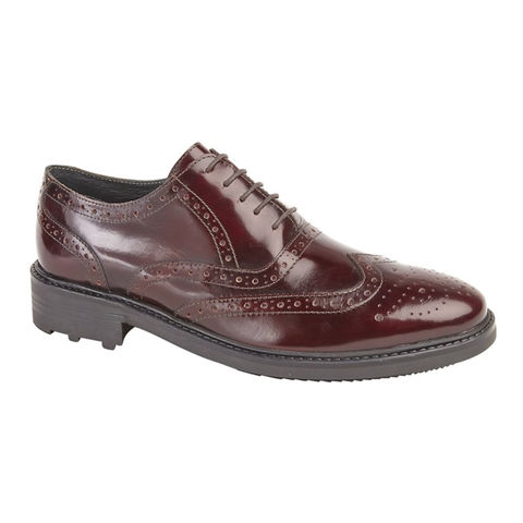 Roamers M179BD Mens Formal Fashion Burgundy Oxblood Leather Oxford Brogue Shoes