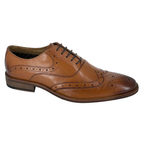 Roamers M350BT Mens Formal Dress Fashion Tan Leather Oxford Brogue Shoes