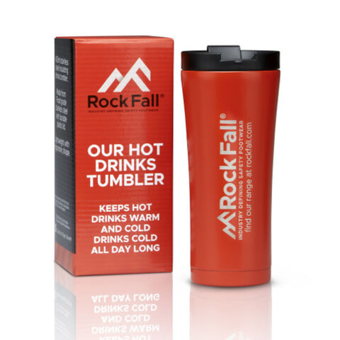 Rock Fall 450ml Red Thermal Coffee Tumbler With Black Sipper Lid