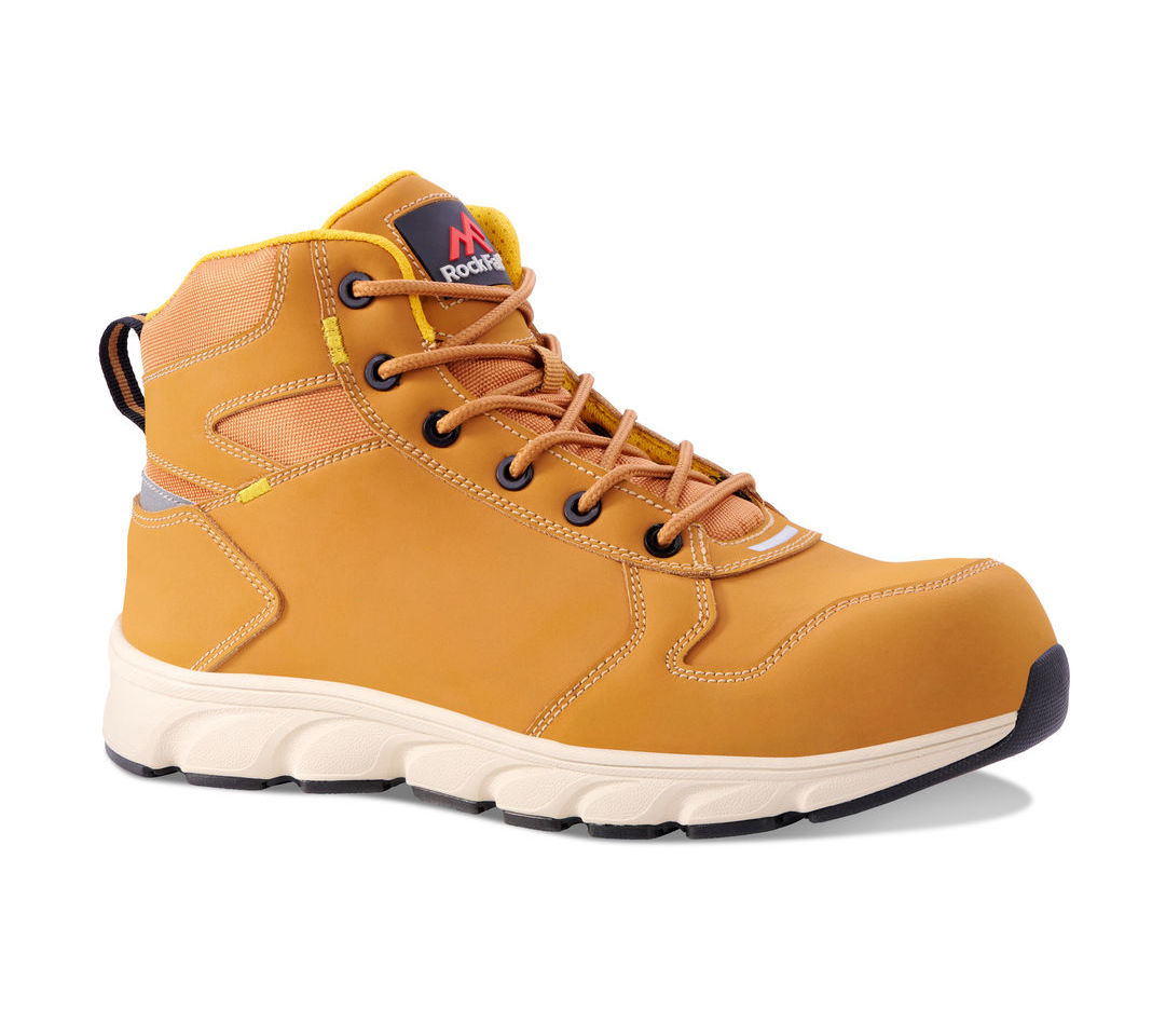 Rock Fall Sandstone RF113 Sustainable Honey Mid Cut Composite Toe Cap Safety Boots