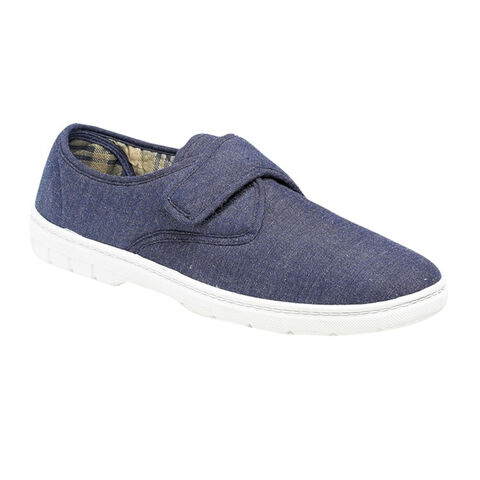 Scimitar M251C Mens Navy Blue Denim Canvas Touch Fasten Lightweight Casual Shoes