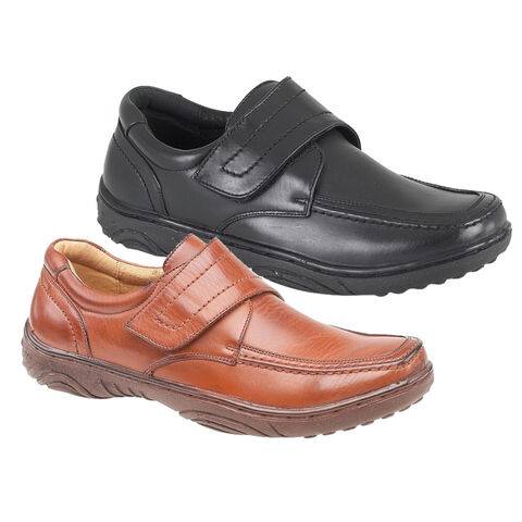 Scimitar M839 Mens Leather Touch Fastened Casual Shoes Brown or Black