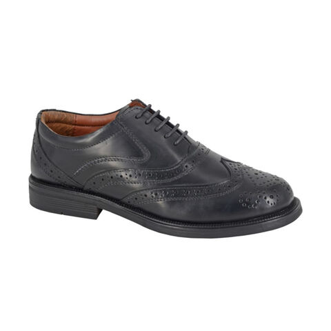 Scimitar M963A Mens Black Leather Formal 5 Eye Capped Oxford Brogue Shoes