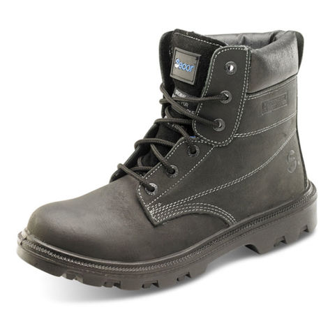 Secor Sherpa Virdus S3 6" Waxy Black Leather Steel Toe Cap Wide Fit Safety Boots
