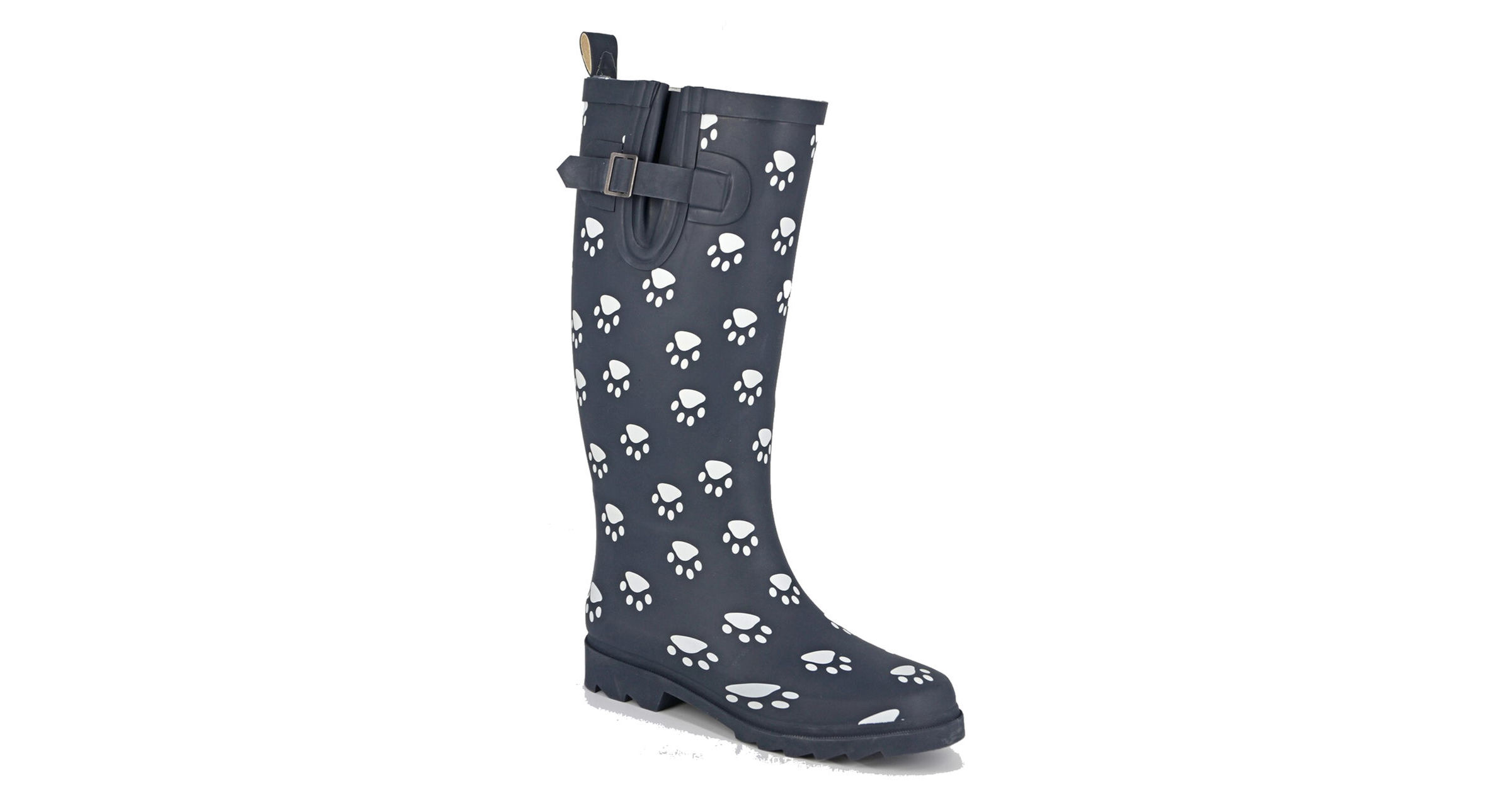 Stormwells Ladies Blue Dog Paw Print Wide Calf