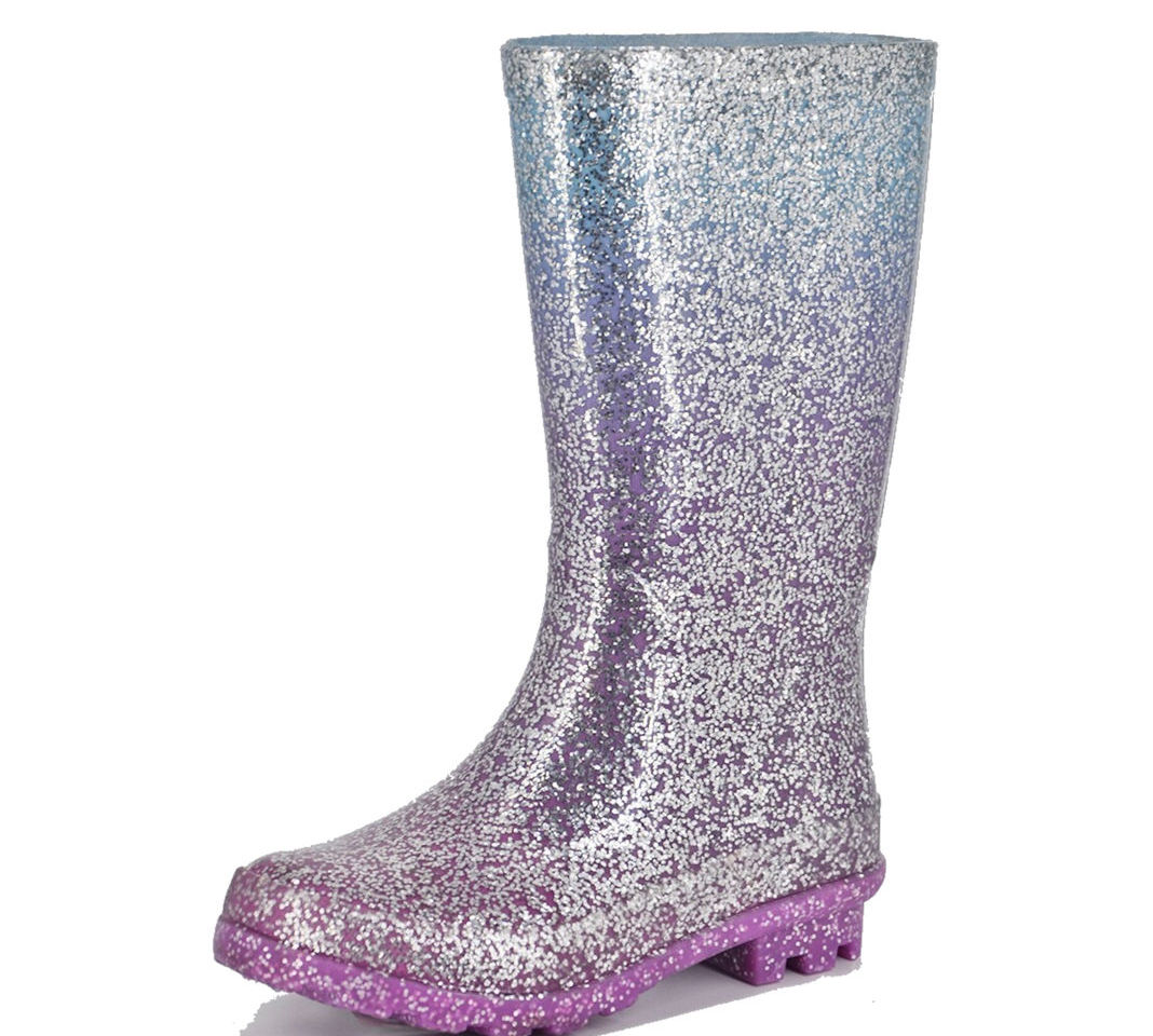 Stormwells W276LM Lilac Silver Glitter Girls Wellington Boots Childrens Wellies