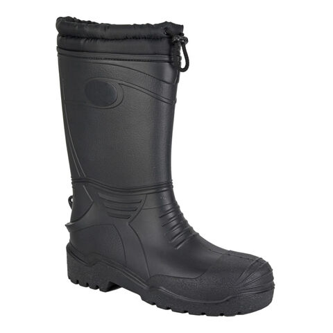 Stormwells W279A Black Fleece Fur Lined Winter Thermal Wellington Boots Wellies