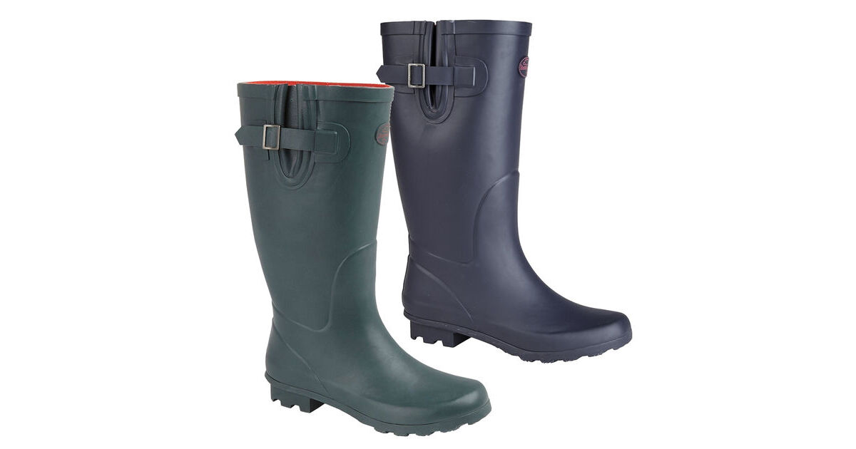 Stormwells Ladies V Gusset Stylish Wide Leg Wellington Boots
