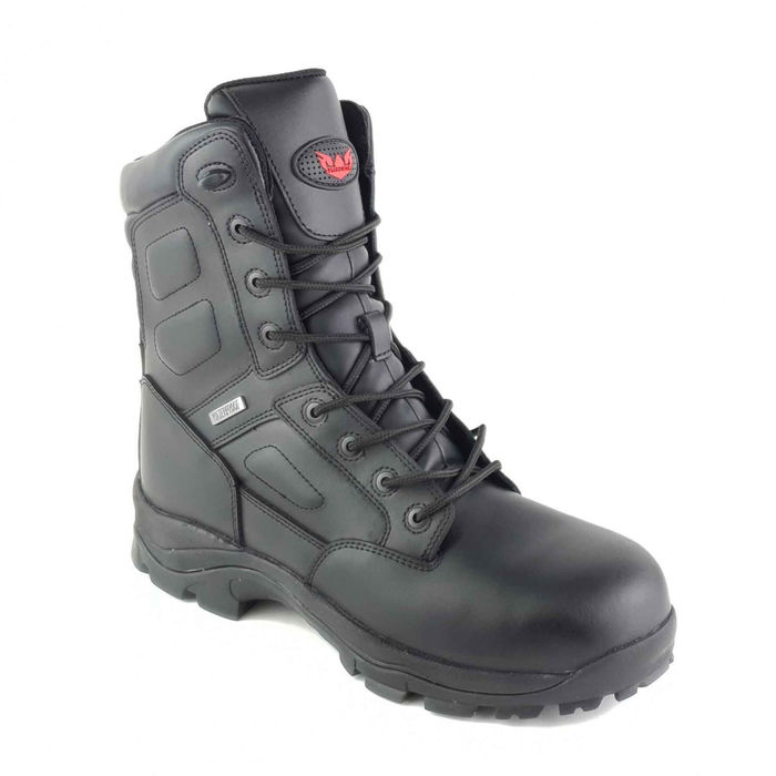 Tuffking 7025 Knox 8" Black Side Zip Waterproof 100% Metal Free Safety Boots