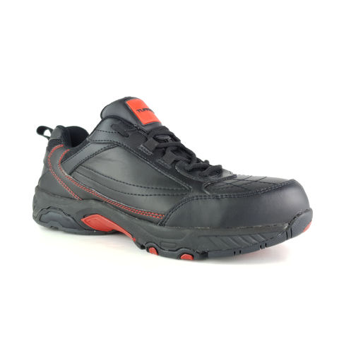 Tuffking 8032 Nitro Black Leather Steel Toe Cap Safety Trainers Work Shoes