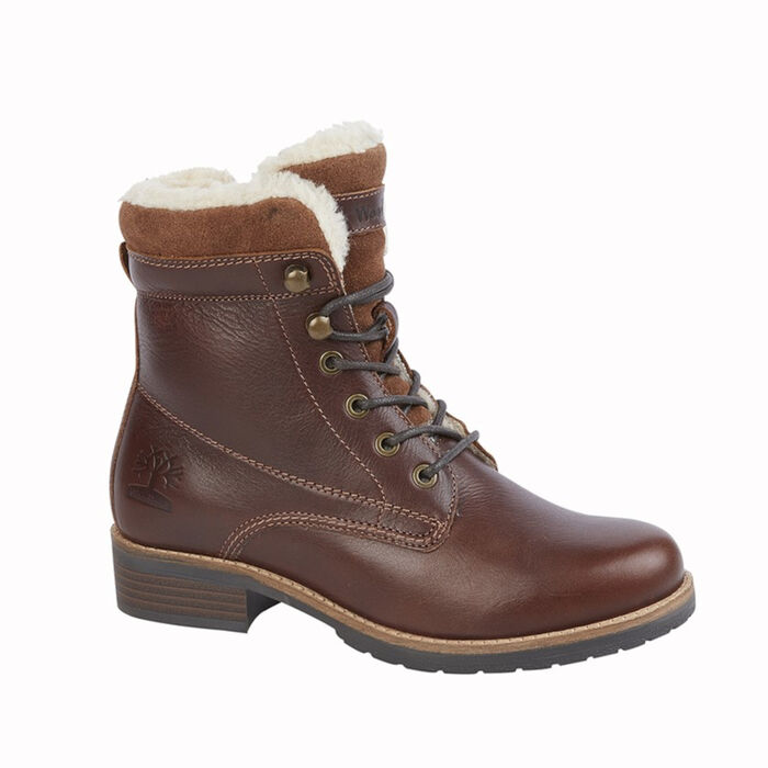 Woodland L032DB Ladies Brown Thermal Fur Lined Zip Up Winter Boots