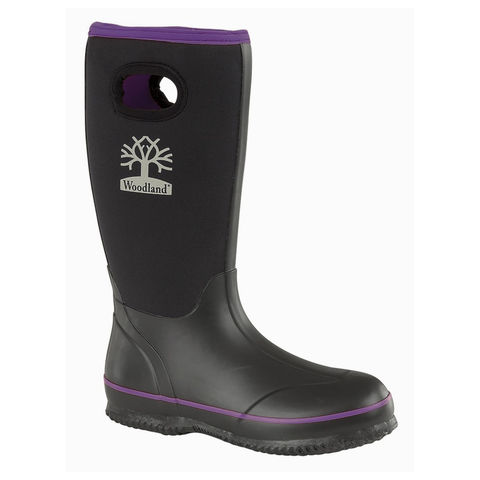 Woodland W395A Ladies Black Neoprene Uppers Wellington Boots Wellies Rainboots