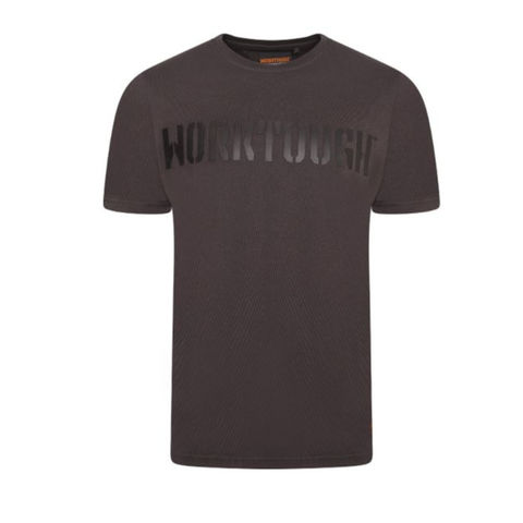 Worktough Printed Logo Black High Quality 100% Cotton T-shirt Work Tee Shirt